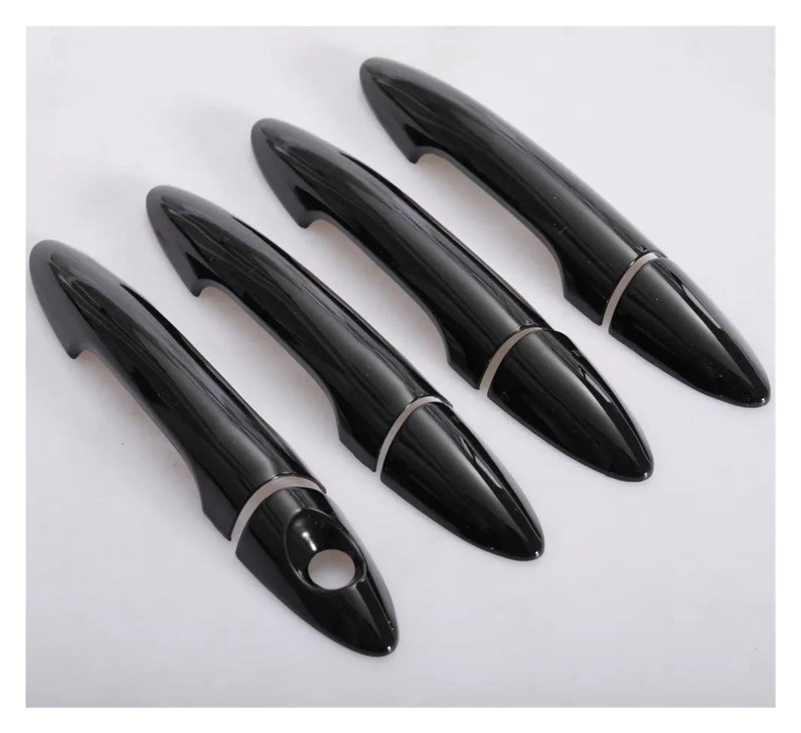 KJHOPY Glossy Black Carbon Fiber Car Door Handle Cover Decor Trim Stickers Styling for Kia for Rio 3 K2 2011-2016(Style 5)