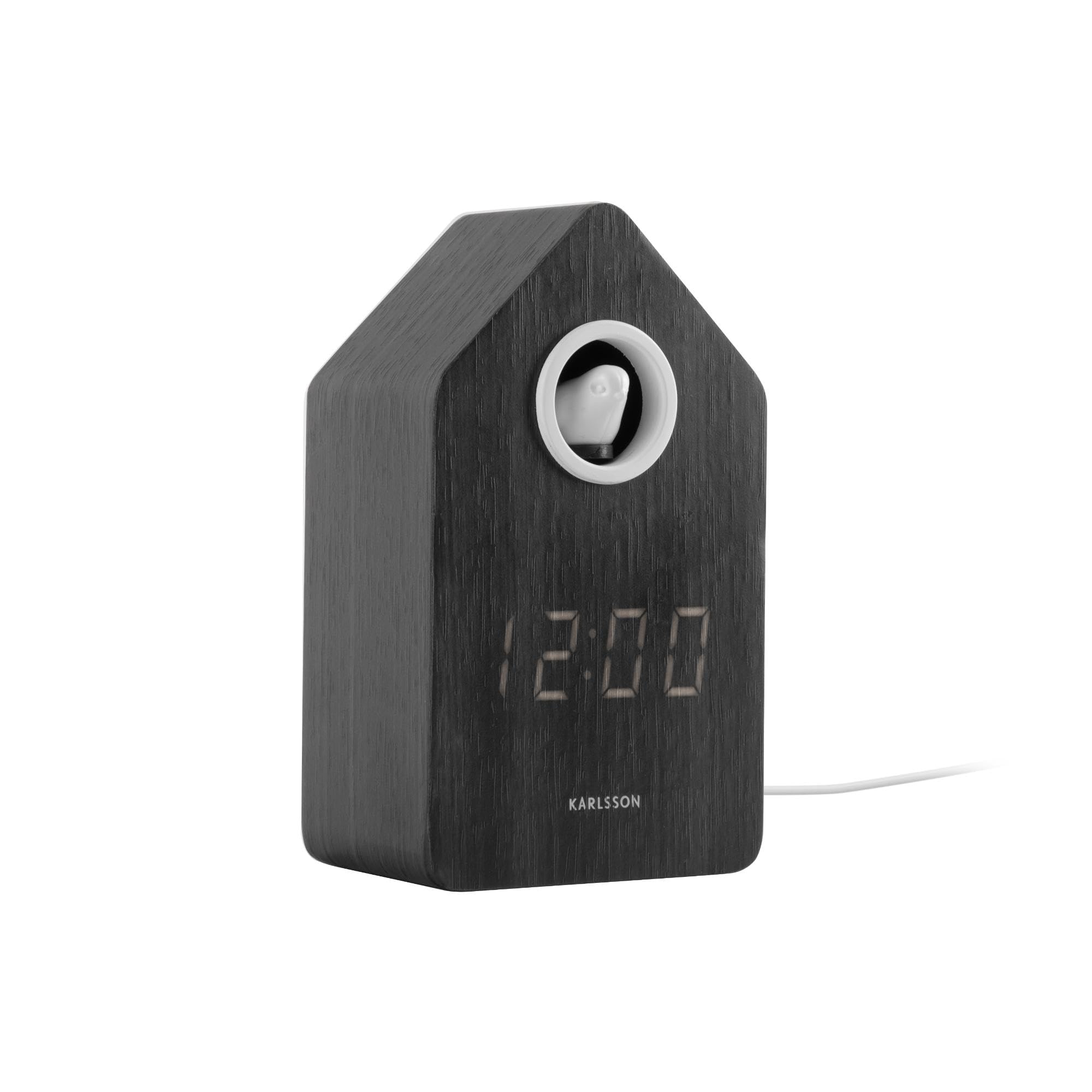 Karlsson Cuckoo 'Alarm' Clock LED - Black (KA6061BK)