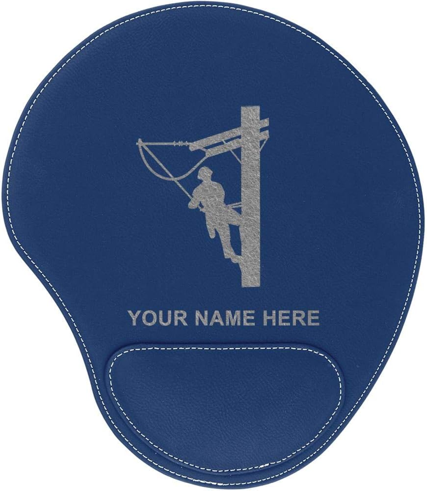 LaserGram Mouse Pad, Lineman, Personalized Engraving Included (Dark Blue)