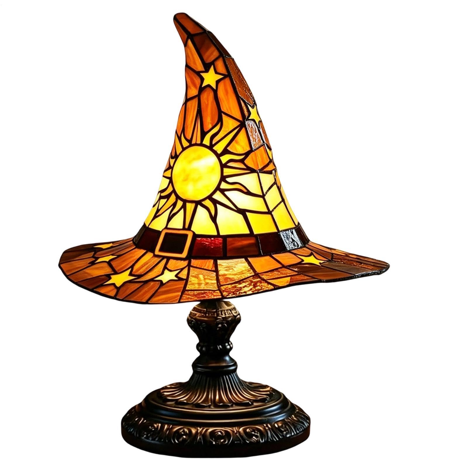 Halloween Witch Lamp Resin USB Powered Gothic Night Lights