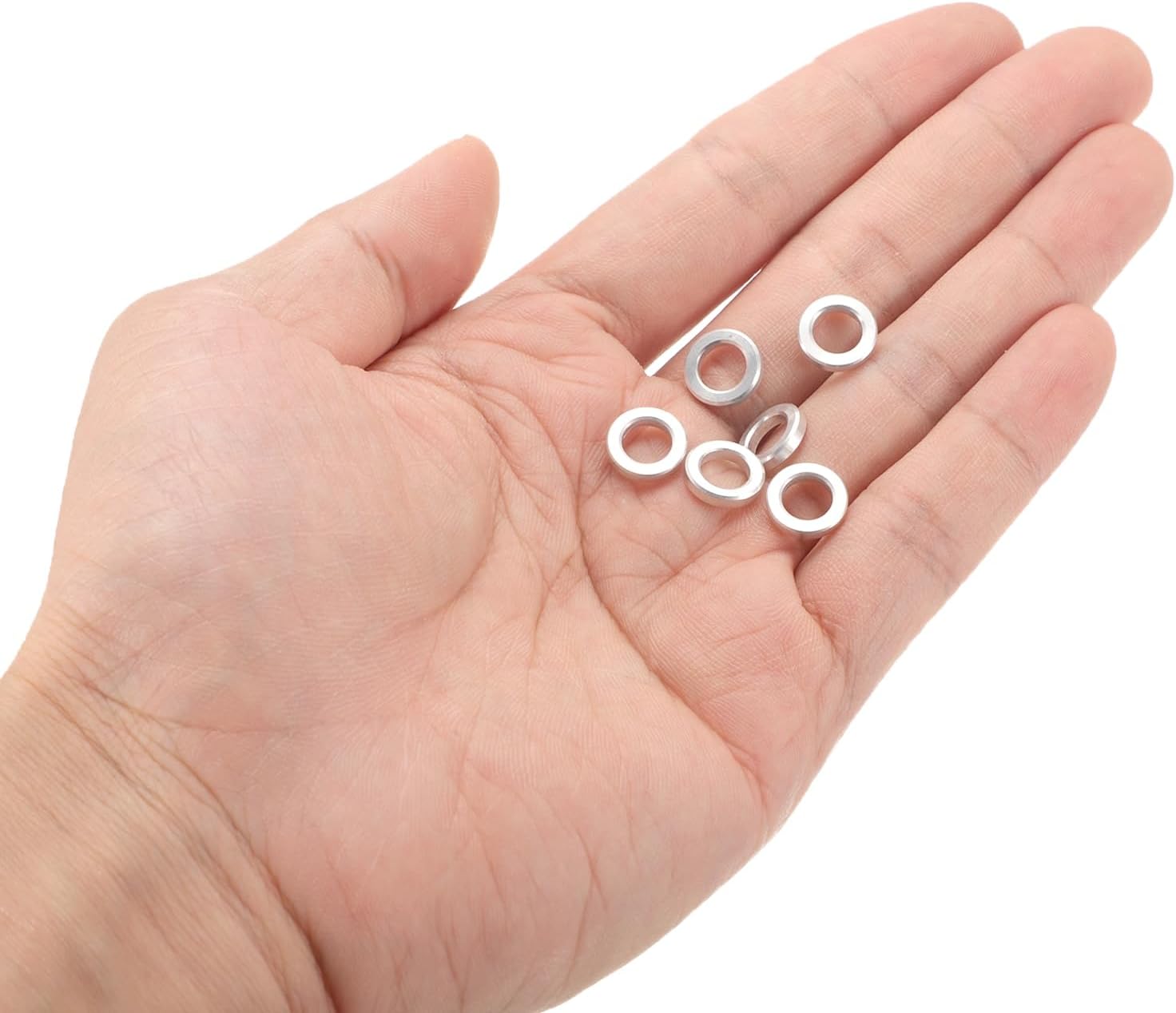 uxcell 12pcs Aluminum Spacer 6.2mm Bore x 10mm OD x 2mm Length Screw Bushing Plain Finish Round Metal Spacer for M6 Screws Bolts and Rods