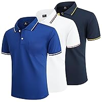 LLdress Polo Uomo Maniche Corte Pacco da 3 Polo da Golf Tennis T Shirt Leggera e Traspirante