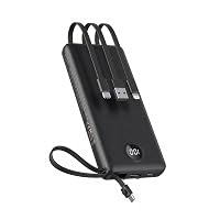 VEEKTOMX Power Bank 20000mAh Powerbank con Cavi Integrati, Sicuro in Aereo