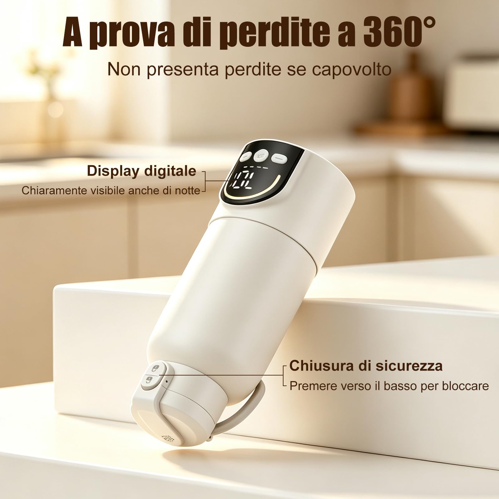 Scaldabiberon portatile per bambini, da viaggio, 500 ml, riscaldamento