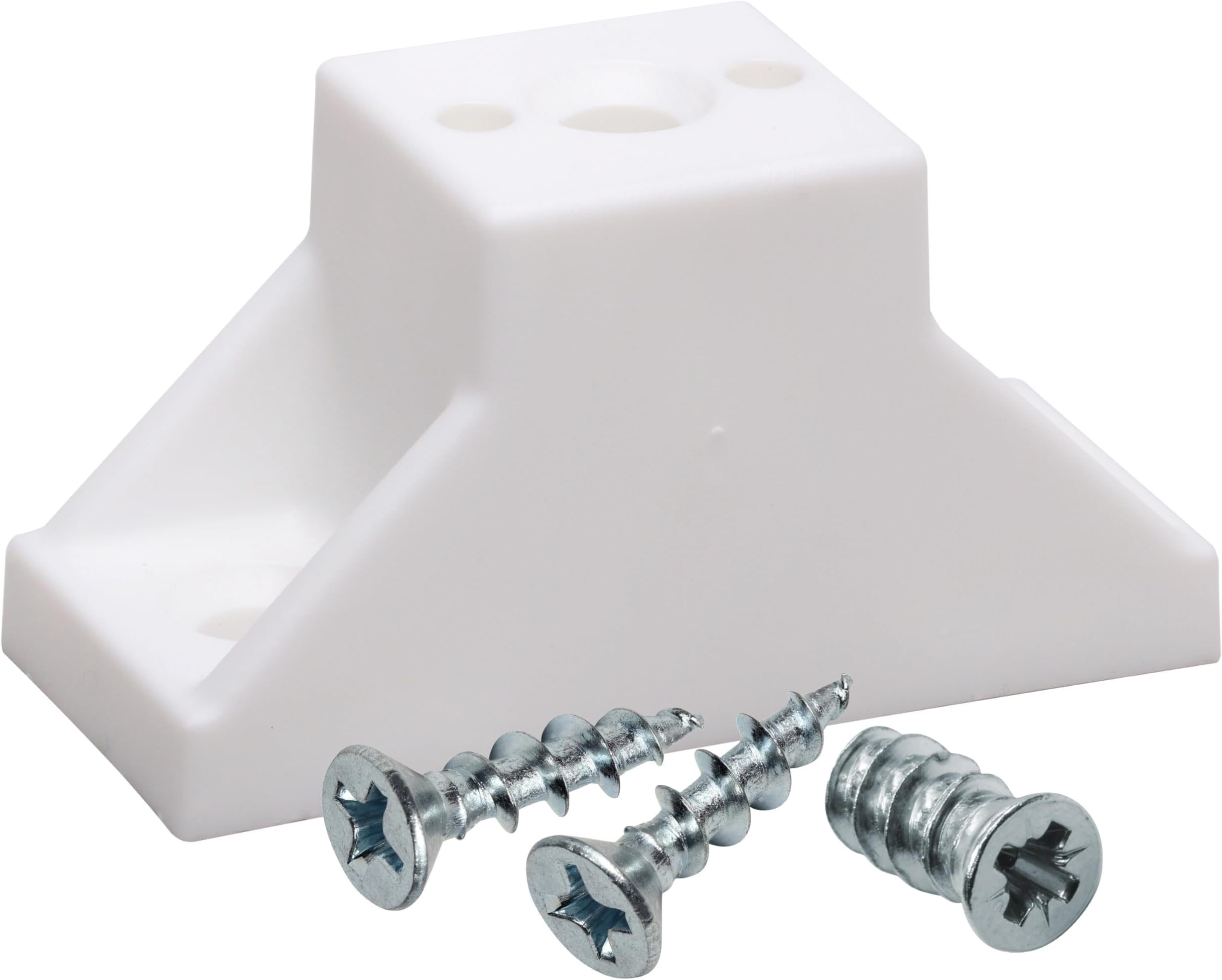 4 Pack Rok Hardware 1" (25mm) Drawer Slide Cabinet Side Spacers, Plastic Kitchen Cabinet Spacer for Slide-Out Trays, Screws Included, White - R013WHT