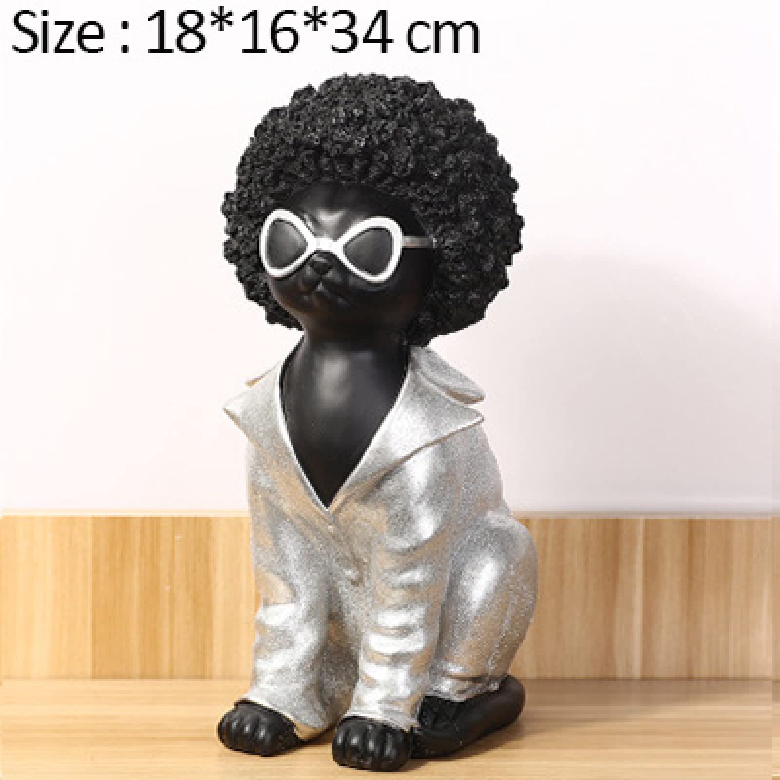 Figurka Ceramiczny Afro Dog Statue Figurka Zwierzątka Żywica Nowoczesna Ozdoba