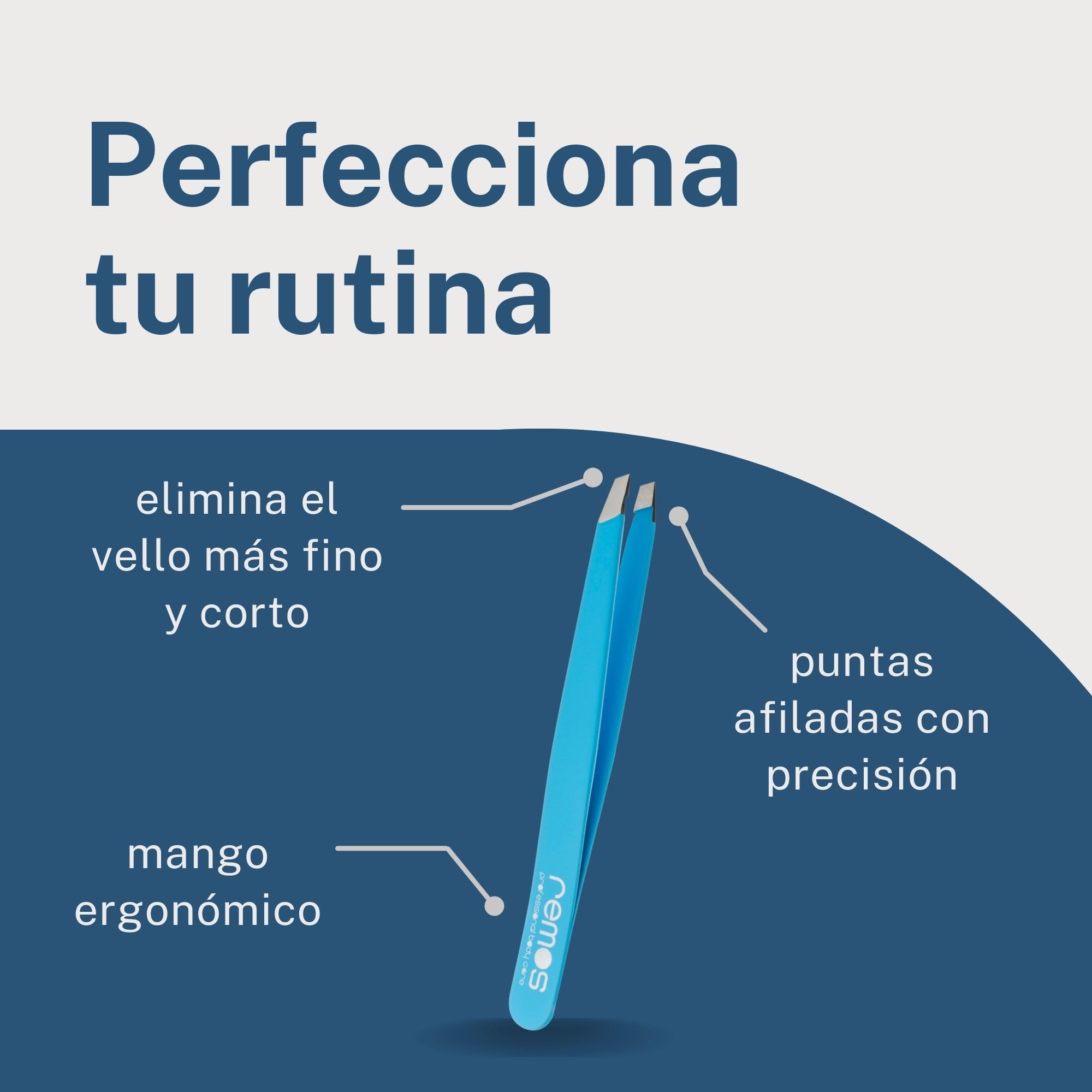 REMOS Pinzas de acero inoxidable para cejas que eliminan pelos más finos azul — view 3