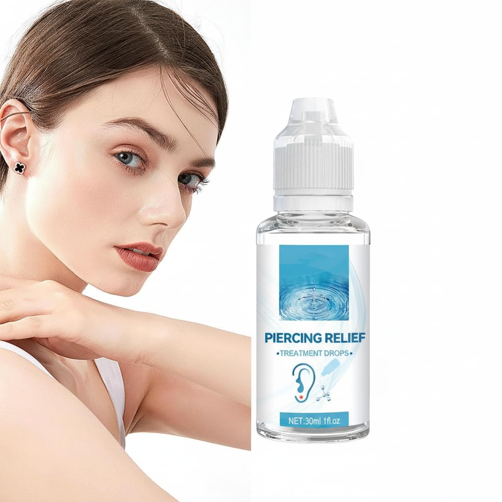 Azonee Piercing Aftercare Spray, Solution to Shrink Piercing Bumps, Saline Cleaning Solution, Piercing Cleaner, Suitable for Ears, Nose, Tongue, Navel Piercings, Cleansing Treatment, Soothing Mist