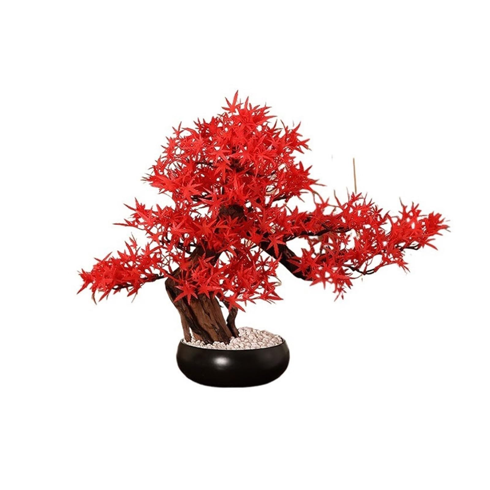 Fałszywa roślina Sztuczne drzewo Bonsai, fałszywe czerwone sztuczna roślina doniczkowa na biurko w sypialni domowej