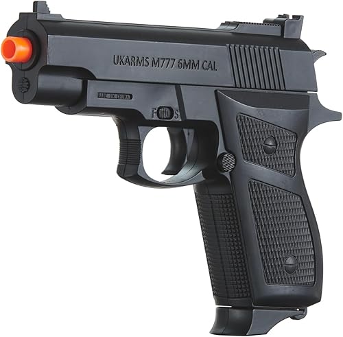 Miniatura 4 de Goldenball Pistola Airsoft con resorte M777 con funda (negro) - Disparo a 180 FPS