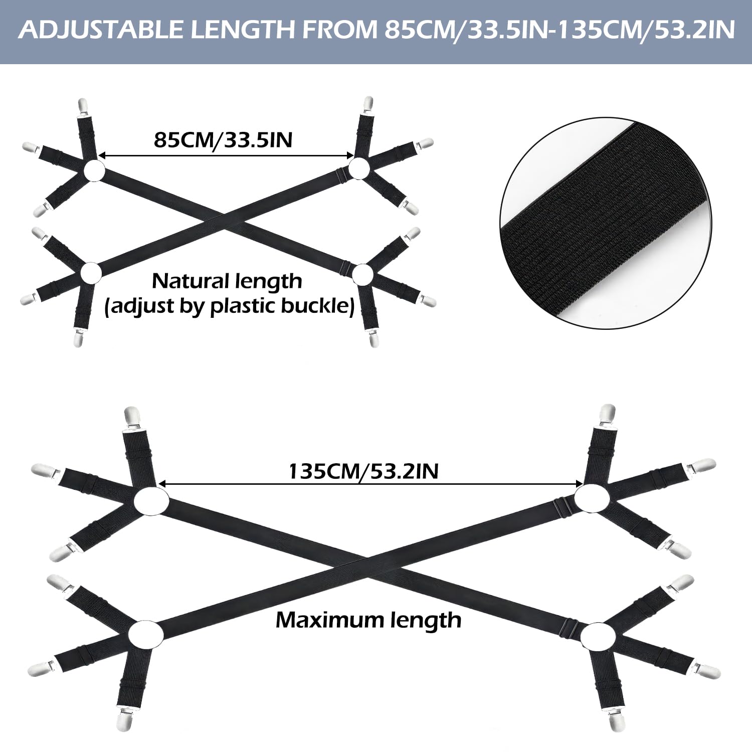 SUBTAVIK 2 Pcs Bed Sheet Clips - Image 2