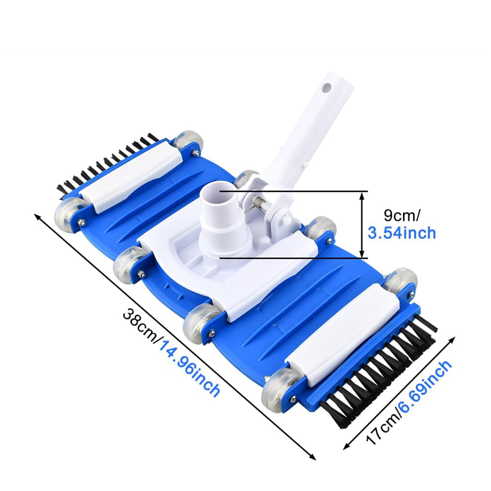 Tête d'aspirateur de piscine avec brosses rotatives et latérales pour un nettoyage et un entretien efficaces de la natation - Large aspirateur