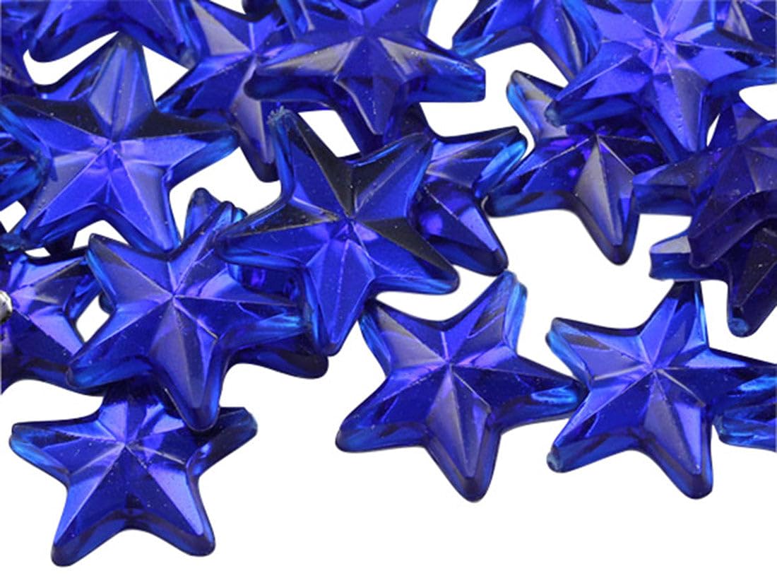 Allstarco Blue Sapphire Dark .Nab01 Star Rhinestones Embelishments 15Mm Flat Back Acrylic Plastic Gems For Jewelry, Crafts, Costumes, Invitations, Cosplay - 35 Pieces (Blue Sapphire Dark .Nab01)