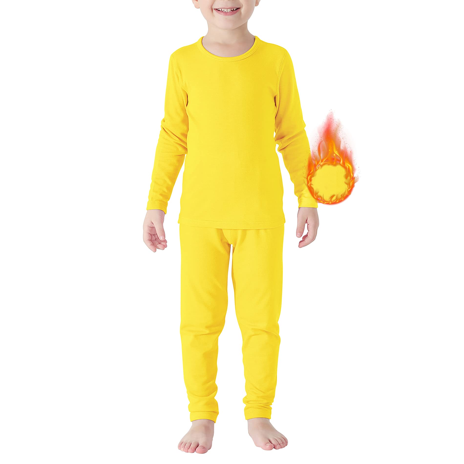 American Trends Conjunto de ropa interior térmica para niños, conjunto de pantalones largos con forro polar, capa base de invierno, conjuntos térmicos para niños
