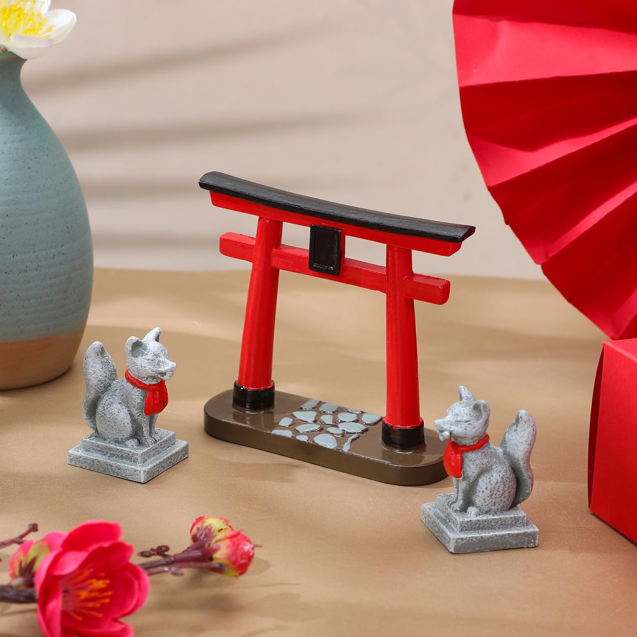 BESPORTBLE Miniaturowa statuetka podobna do torii do dekoracji akwarium DIY biżuteria na stół piaskowy statuetka w stylu Zen akcesoria akwariowe dekoracja japońska akcesoria do stołu krokowego