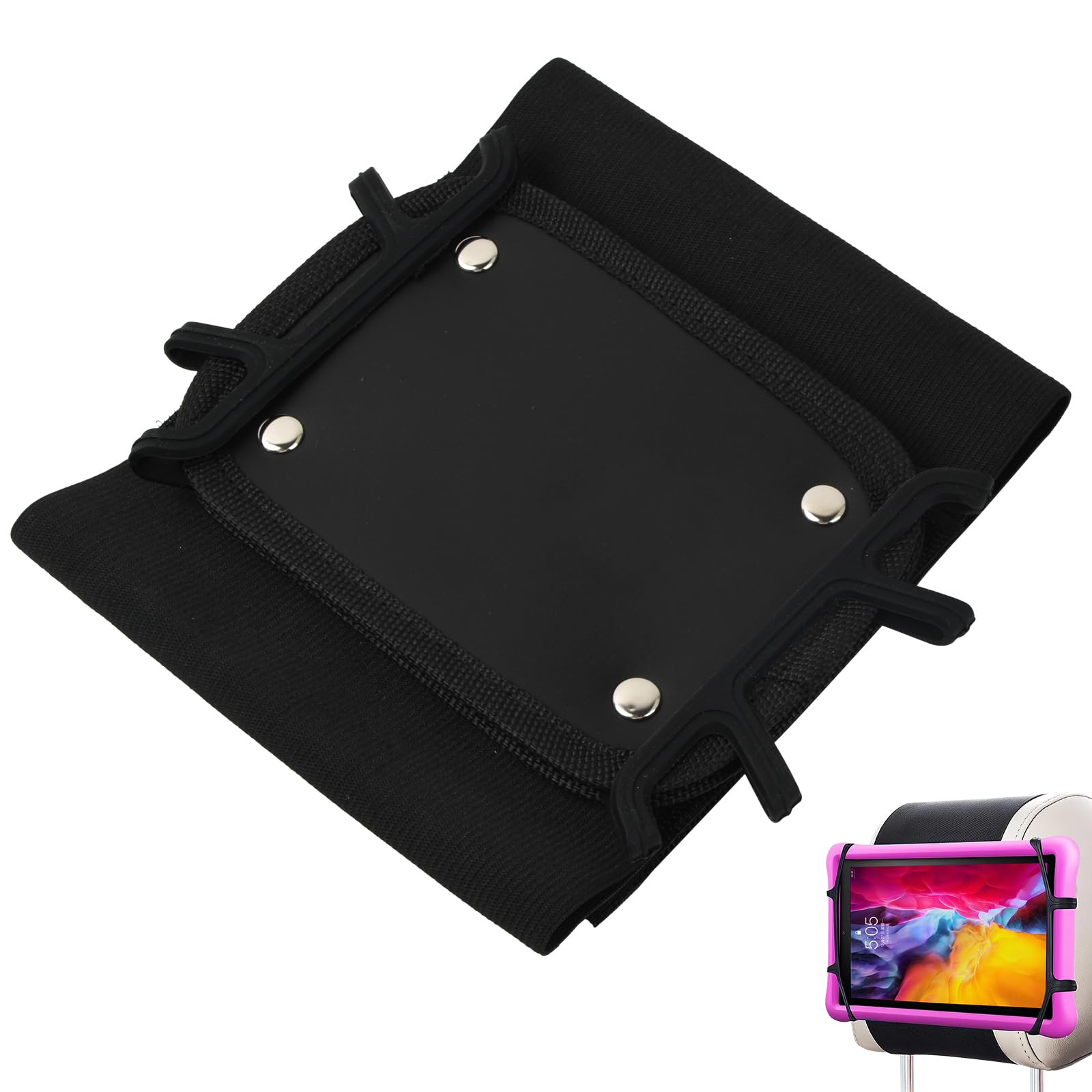 Dokeno Support de Tablette de Voiture, Support de Tablette Universel pour Appuie-Tête Réglable à 360°, Compatible avec iPad, Switch, Fire HD et Autres Tablettes de 7 à 11 Pouces