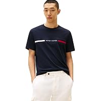 Tommy Hilfiger Uomo T-Shirt Maniche Corte Scollo Rotondo, Blu (Desert Sky)