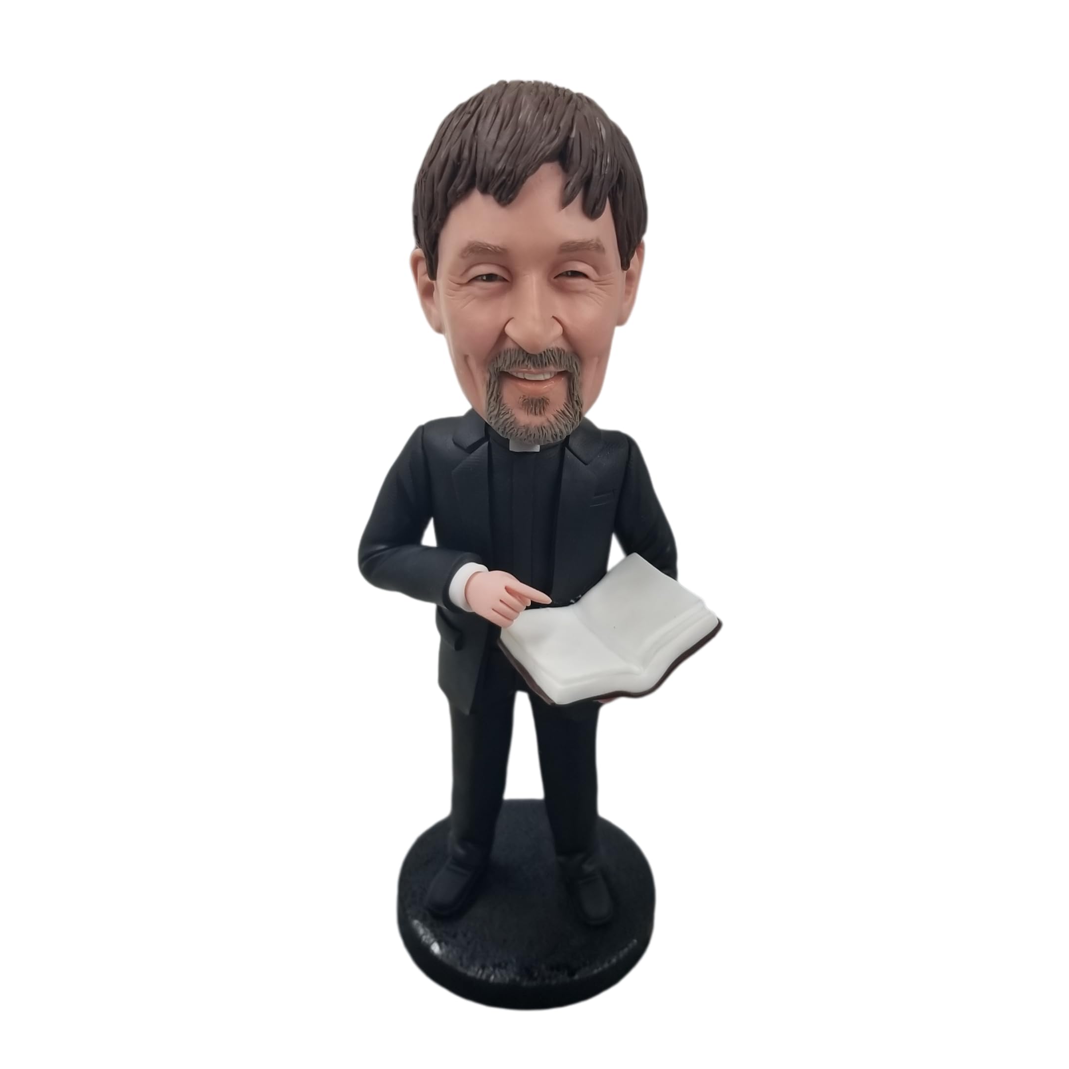 Figurine 3D personnalisée de photo prêtre Bobbleheads, figurine religieuse personnalisée avec Bible, décoration pour église et maison, cadeaux pour pasteurs, ministres, travailleurs religieux