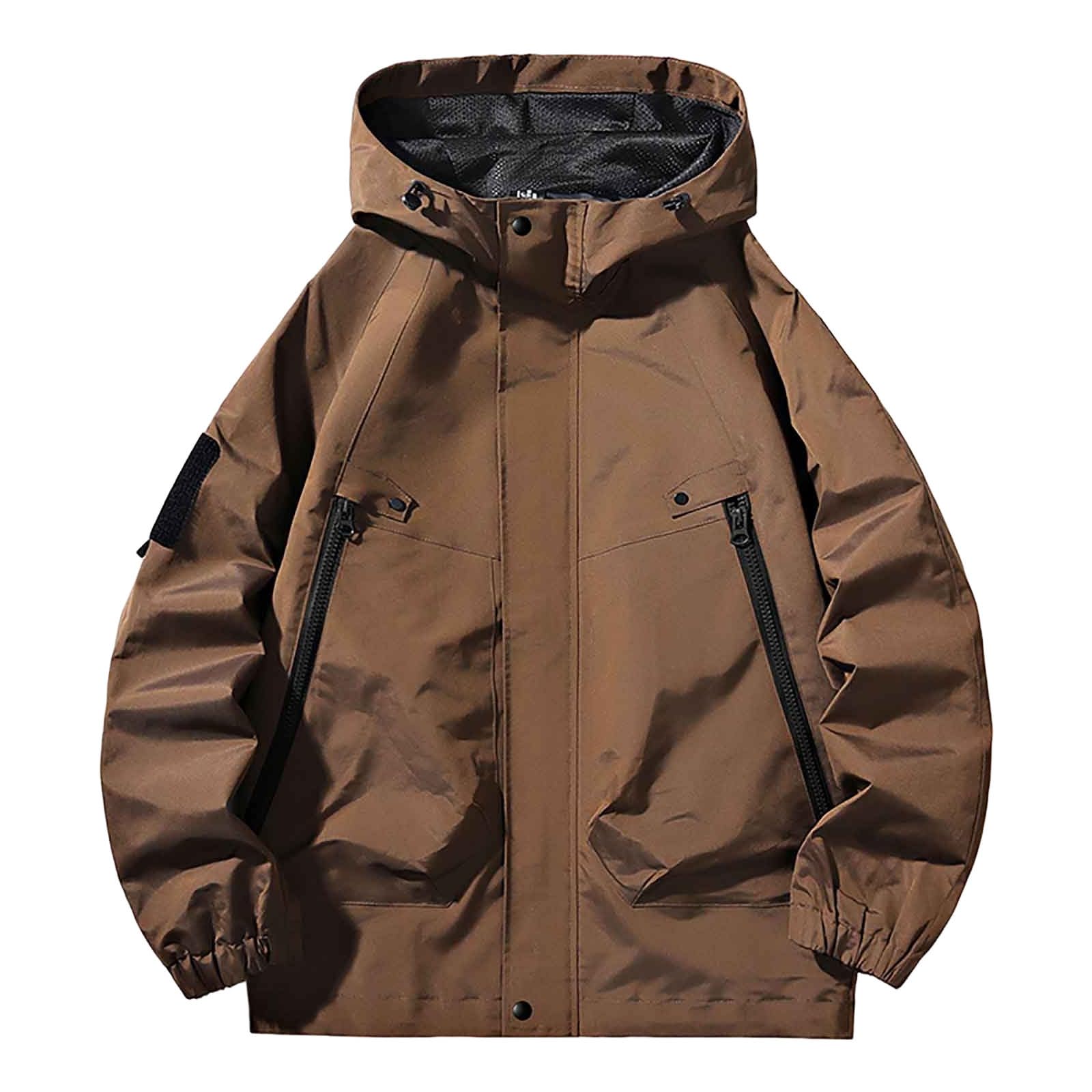 Darringls Veste de pluie pour homme - Coupe-vent - Avec capuche - Veste à capuche légère et imperméable - Coupe ajustée - Veste de pluie de vélo - Veste de course imperméable - Réutilisable, bleu, M
