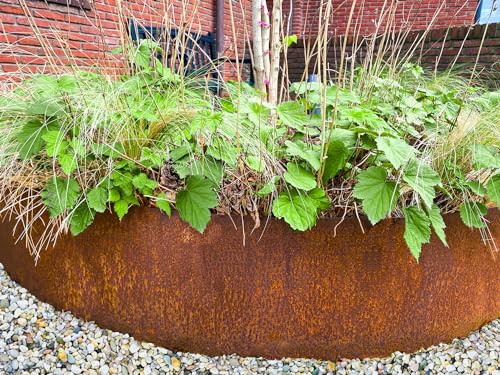 Wovar Rasenkante Cortenstahl 40 x 106 cm Flexibel - Pro Stück- Beeteinfassung Cortenstahl - Beetumrandung - Beetbegrenzung - Rasenkante Metall