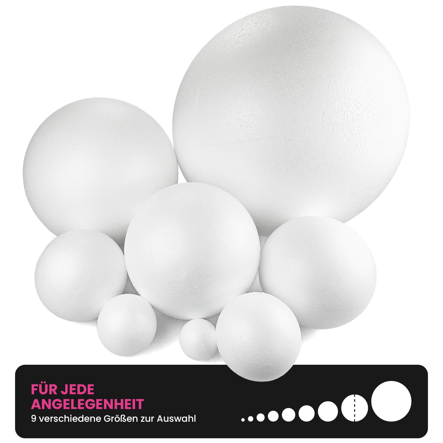 Netuno 48 Bolas de poliestireno 25mm Bolas Manualidades 2,5cm DIY decoración navideña Bolas Espuma Blanca Bolas para artesanía Bolas de poliestireno Bolas Navidad Espuma Poliestireno expandido