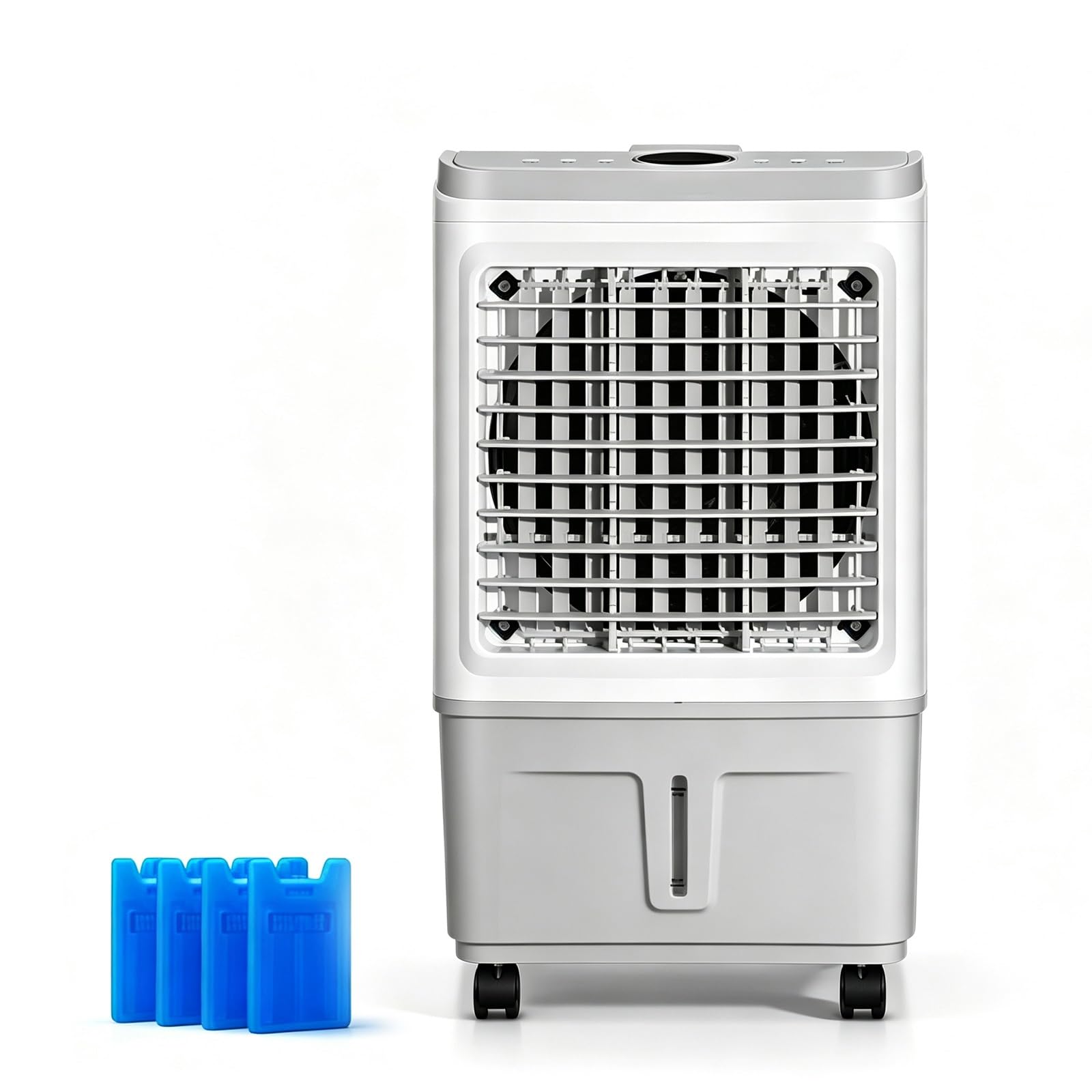 Portable Evaporative Air Cooler, 35L (9.2 Gal) Swamp Air Cooler, 3-Speed Quiet Cooling Fan with 4 Ice Packs for Home Living Room, Office, Commercial, Restaurant
