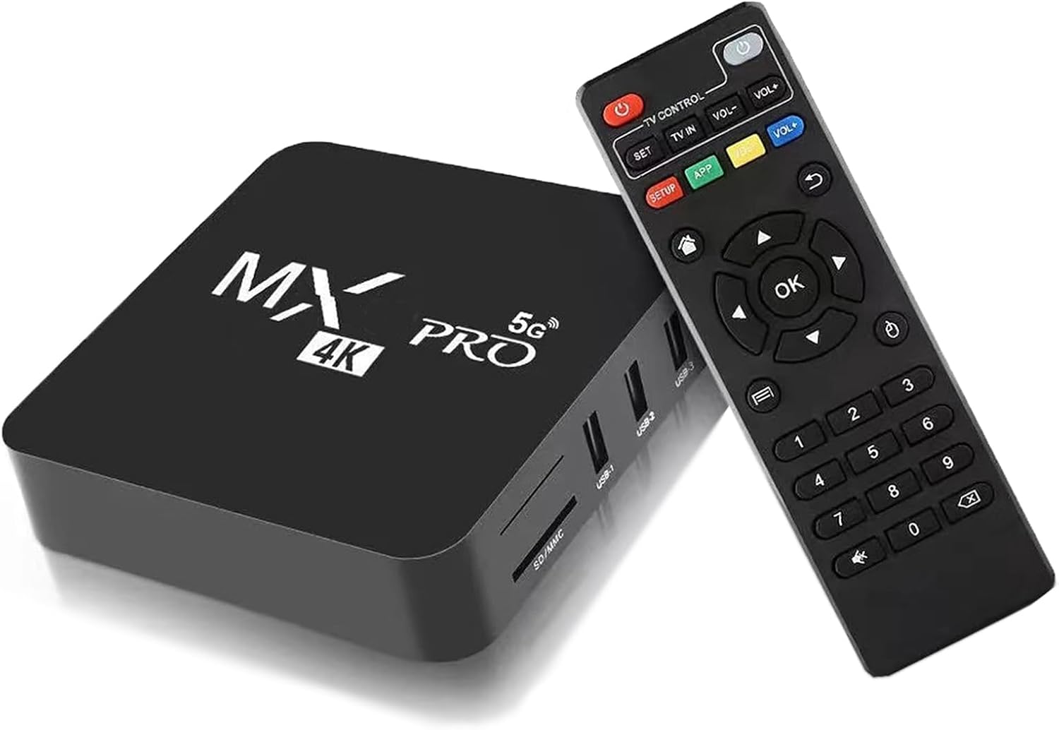 TV Box Smart Android HD 4K MXQ Pro WiFi Android 11.1 Quad Core Media Player HDMI/AV Component Output Video/Music/Photo Playback 4K TF Card/USB Drive/External 1+8GB