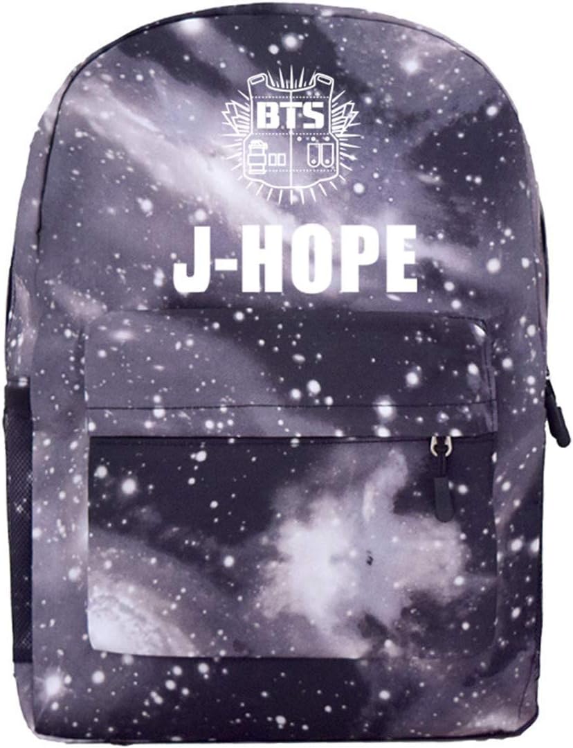 MeridiagaBTS Starry Sky Printing Canvas Backpack For Men and Women