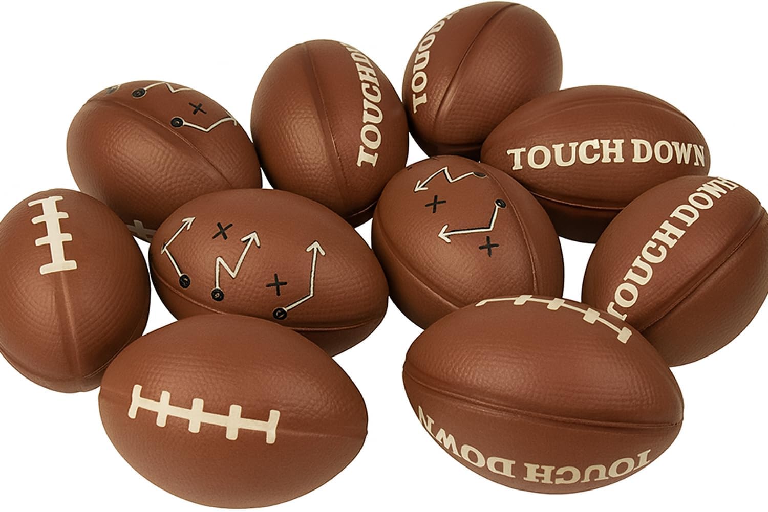 GiftExpress 12 Pack 4 Inch Touchdown Mini Foam Football Stress Balls, Soft Squeeze Sports Balls for Game Day Party Favors, Football Theme Birthday Decorations, Classroom Rewards & Gift Bag Stuffers - Image 7