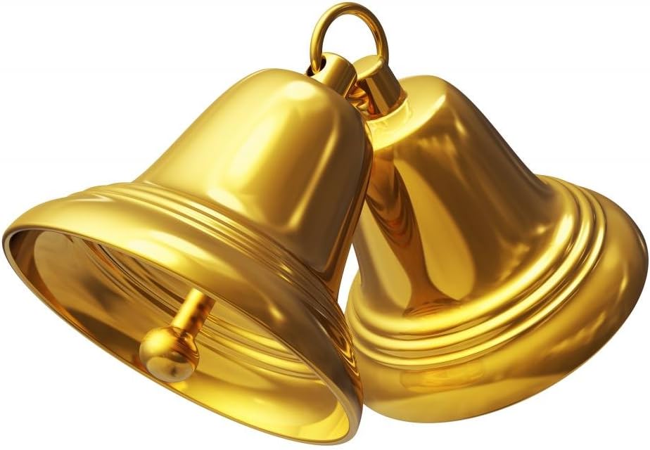 Wallmonkeys Golden Christmas Bells Wall Decal Peel and Stick Holiday Graphics (60 in W x 44 in H) WM172910