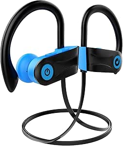 Otium Bluetooth Headphones, Wireless Headphones IPX7 Waterproof Earphones Sport Earbuds With Bluetooth 5.3 Chip 15 Hrs Battery,Noise Cancelling Mic Earbuds (Blue) asin的图片
