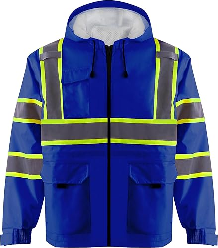 Miniatura 10 de Chaqueta de seguridad de alta visibilidad ANSI/ISEA Chaqueta reflectante estándar con bolsillo y cremallera