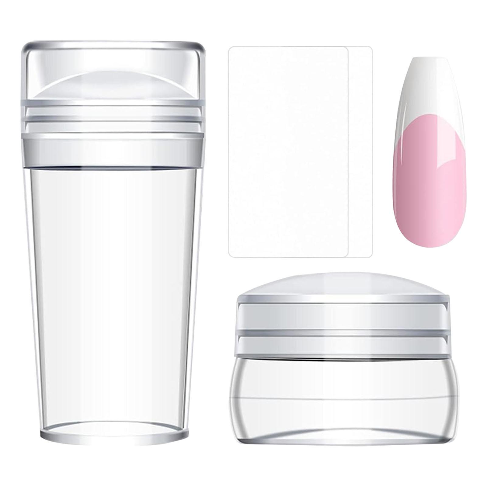 Sello de uñas de punta francesa, herramientas de manicura de uñas con sello de punta francesa, kit de estampador de uñas de silicona, accesorios intercambiables para salón de uñas con raspadores