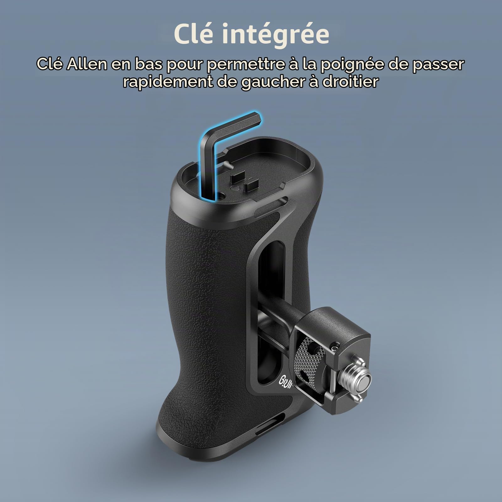 SMALLRIG Poignée Latérale avec Vis de Positionnement (2 en 1), Réglable Haut/Bas de 36mm, Universelle Gauche/Droite, Poignée Ergonomique pour Cages de Caméra et L Bracket - 4346