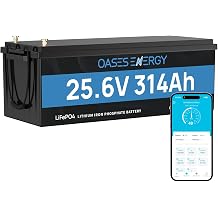 24V 300Ah314Ah LiFePO4 Lithium Battery, 200A BMS with Bluetooth APP & Low-Temp Protection, 8038Wh Deep Cycles Battery for Off-Grid, Solar, RV, Camper, Trolling Motor, Marine, Boats