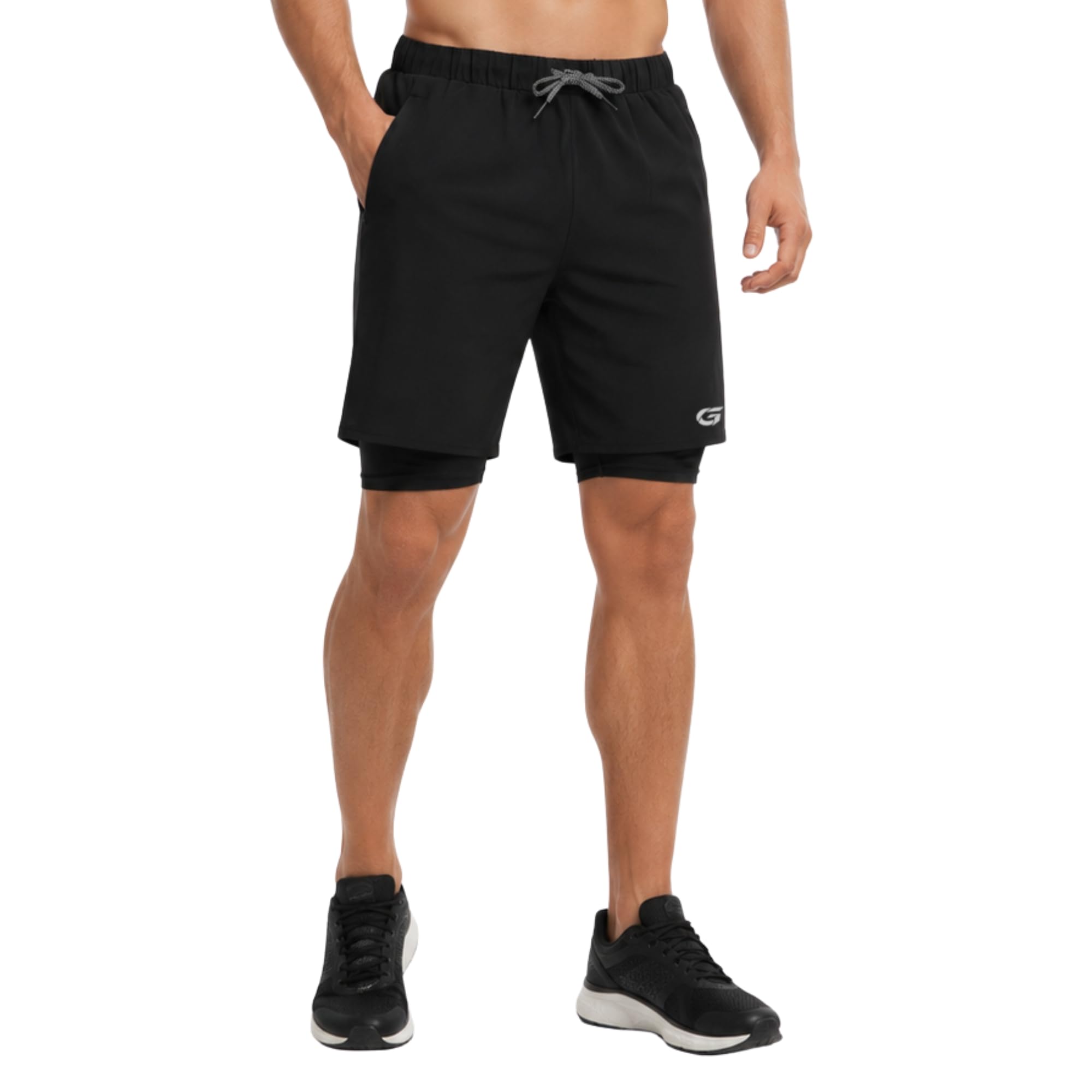 gymific Mens 2 in 1 Gym Shorts | Double Layer Compression Running Shorts | Quick Dry Athletic Workout Shorts with Pockets Short for Men-picture-28