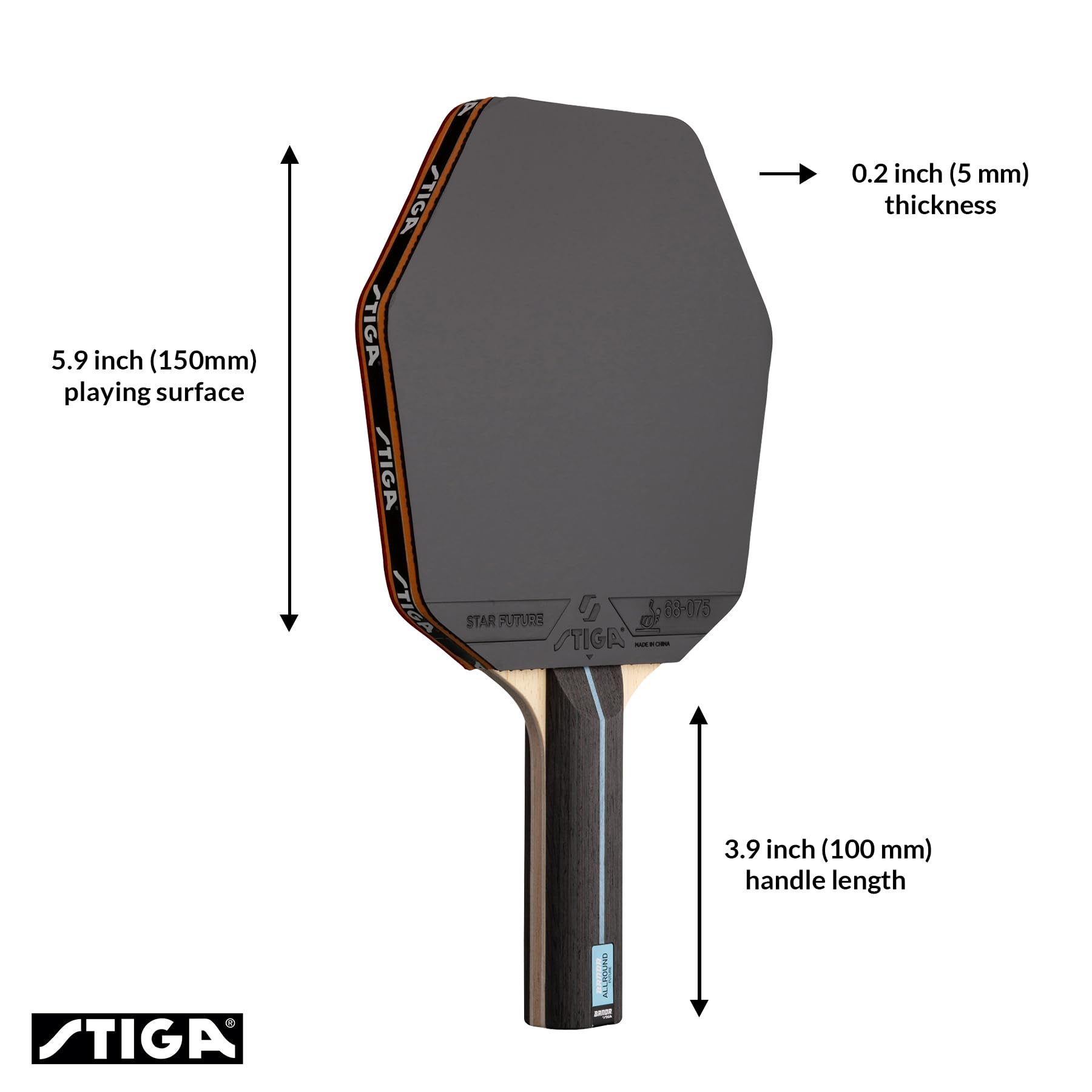 Banda by STIGA Allround Future System – Racchetta da ping pong preincollata