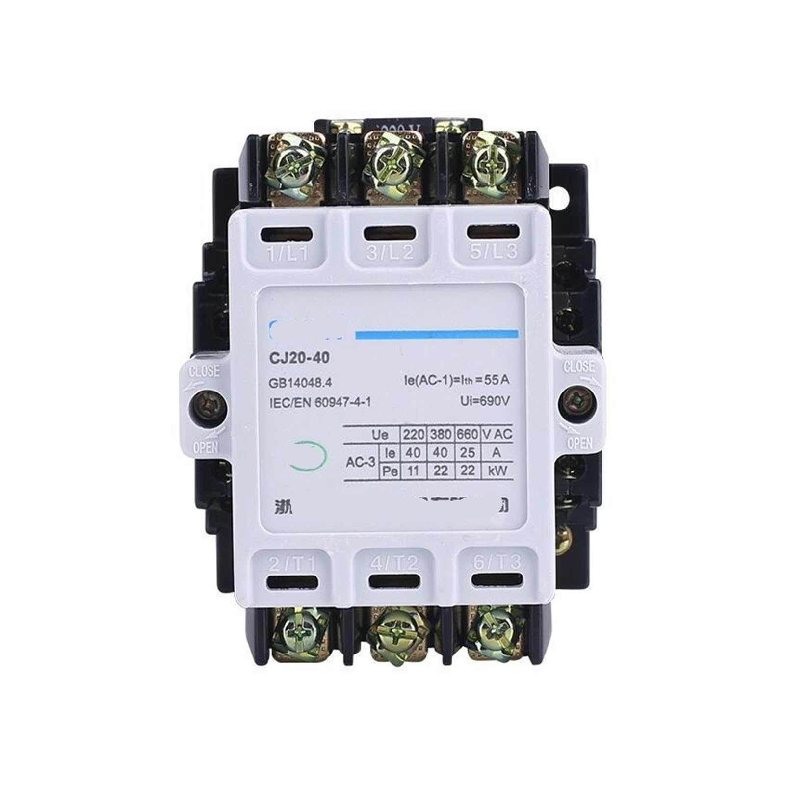 Contacteur AC CJ20-40 24V à bobine réactive pour moteur triphasé