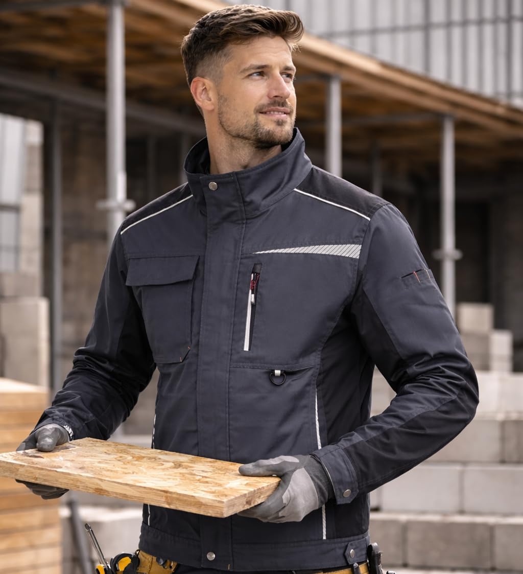 BWOLF Daytona Veste de Travail Homme Stretch + Coton Veste de Travail avec Coudes Renforcés et Nombreuses Poches