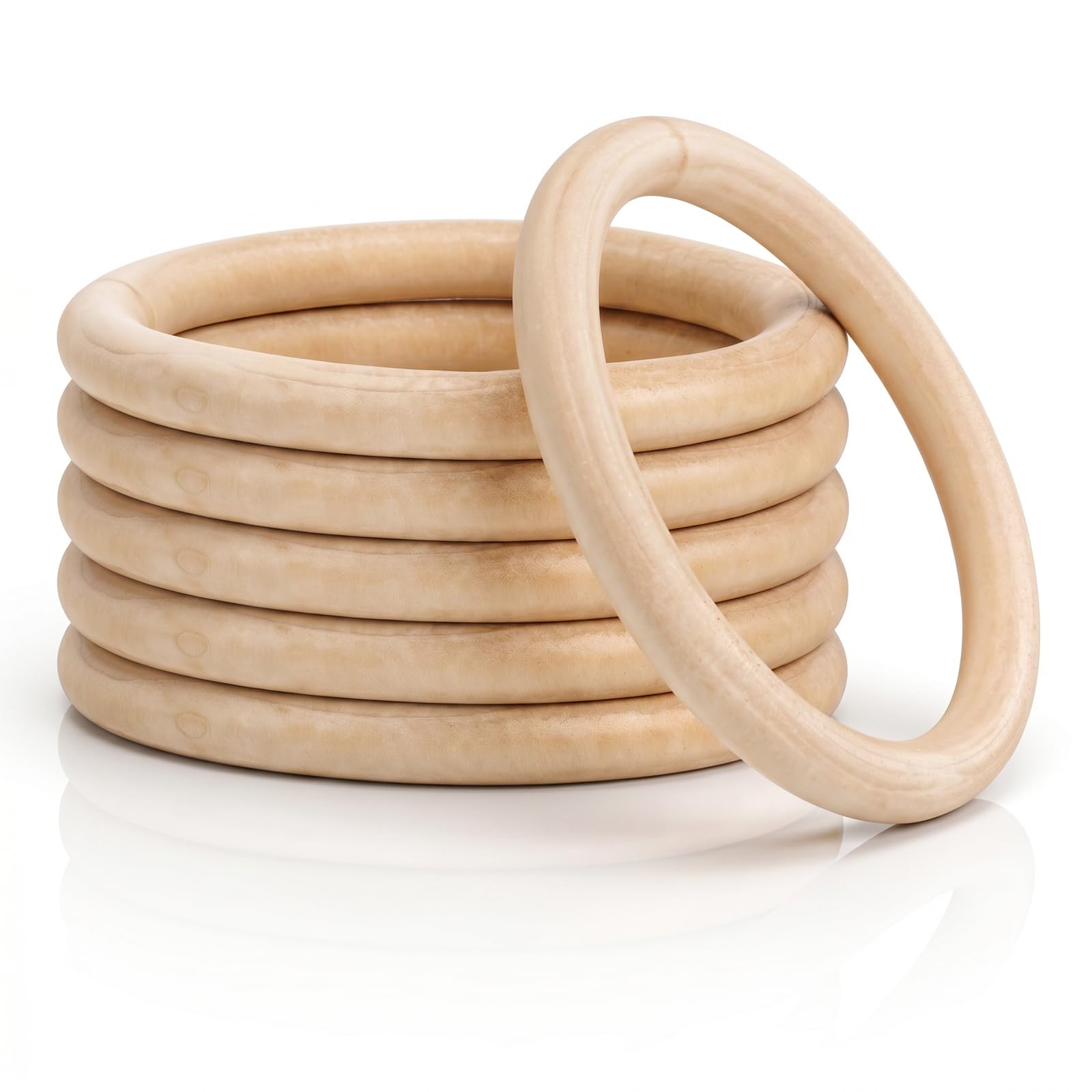 Oruola 6 Pcs Wooden Rings,Reusable Wooden Ring for Crafts