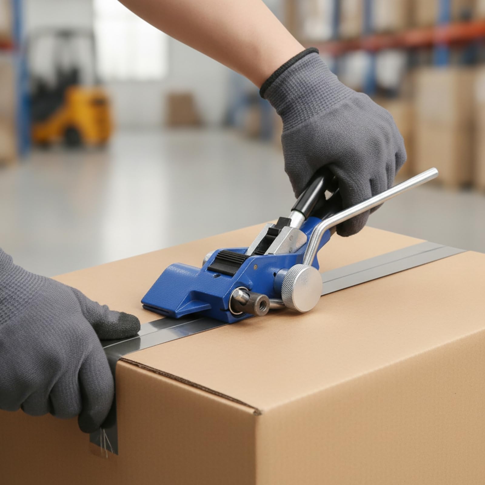 Tendireggia in Acciaio Inossidabile | Robusto, Ergonomico, Attrezzo, per Imbggio Industriale, Operatori Logistici, Magazzinieri