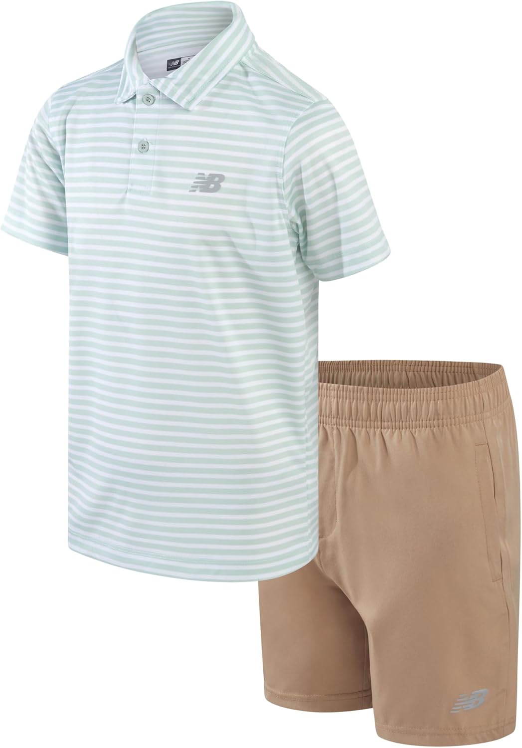 New Balance Boys Short Set - 2 Piece Short Sleeve Collared Golf Boys Polo Shirt & Athletic Shorts for Outdoor Activities