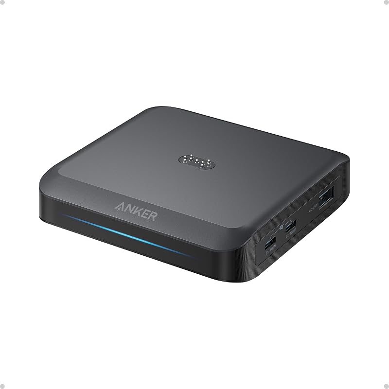 Base de carga Anker para Prime Power Banks con Pogo Pin, 150W Max | Potencia hasta 4 dispositivos, para MacBook Pro / Air, Dell, iPhone serie 17/16, Samsung y más (Power Bank no incluido)