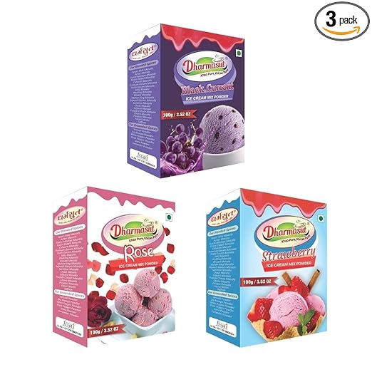 Black currant + Rose + Strawberry Instant mix ice cream powder (100g*3) | 300g