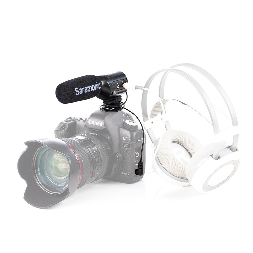 Saramonic sr-m3 mini-microphone direccional de condensador con suspensión integrada para DSLR/Videocámara, color negro