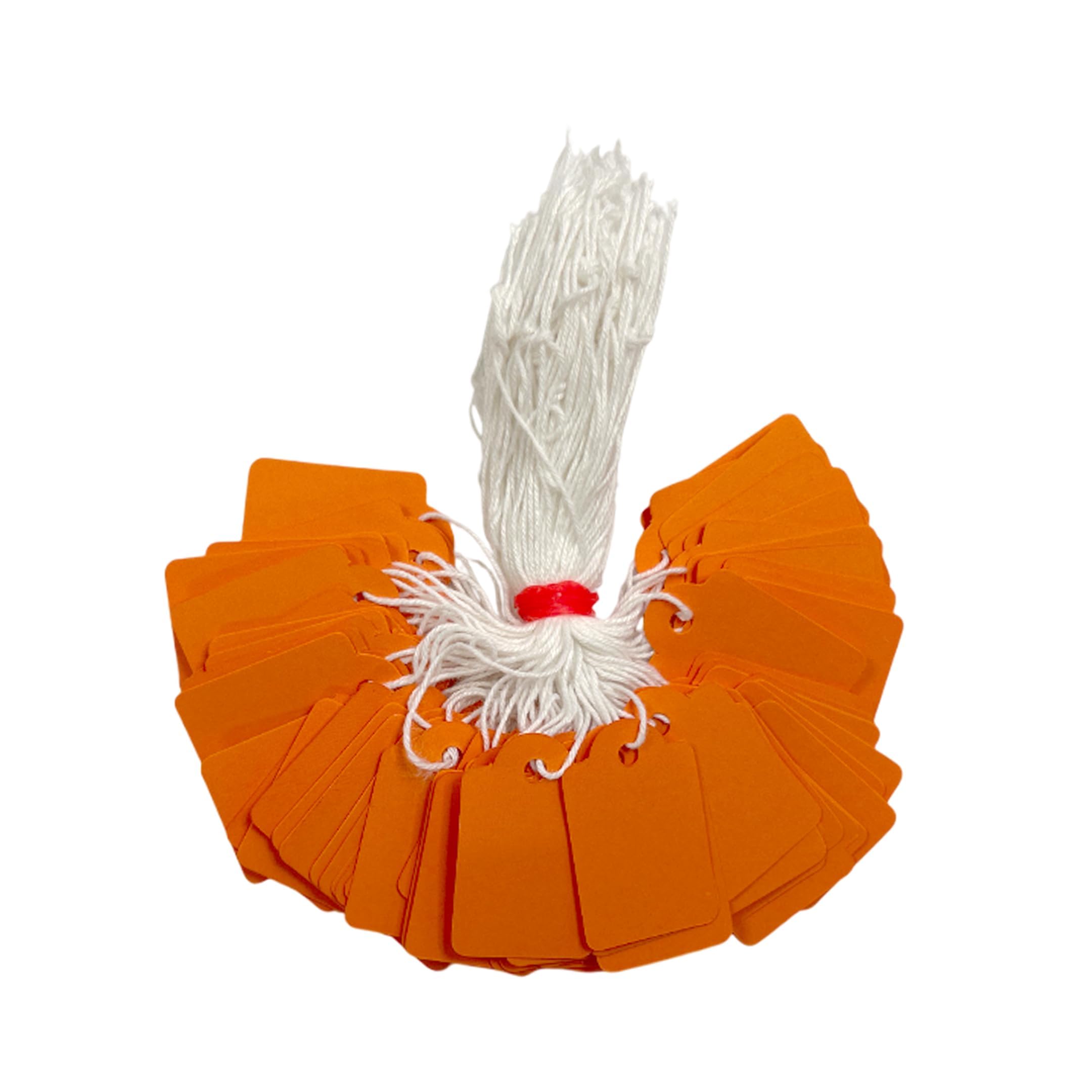 Pack of 100 Medium Orange Strung Tags Price Tickets 25 x 39mm