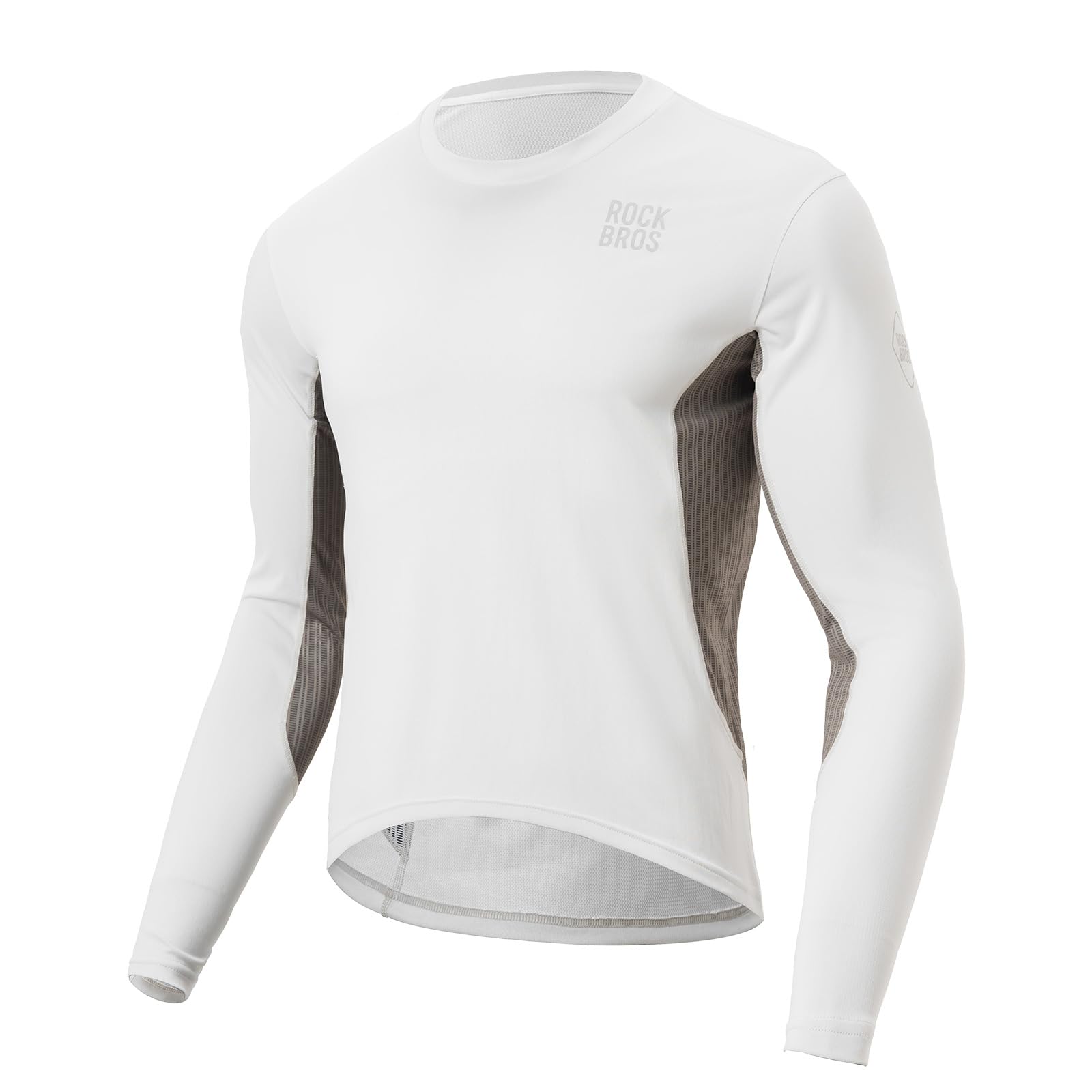 ROCKBROS Magliette da Ciclismo Uomo a Maniche Lunghe, Maglia da Ciclismo T-Shirt Asciugatura Rapida e Traspirante, Top Abbigliamento con Tasche per Mountain Bike, Corsa, Fitness