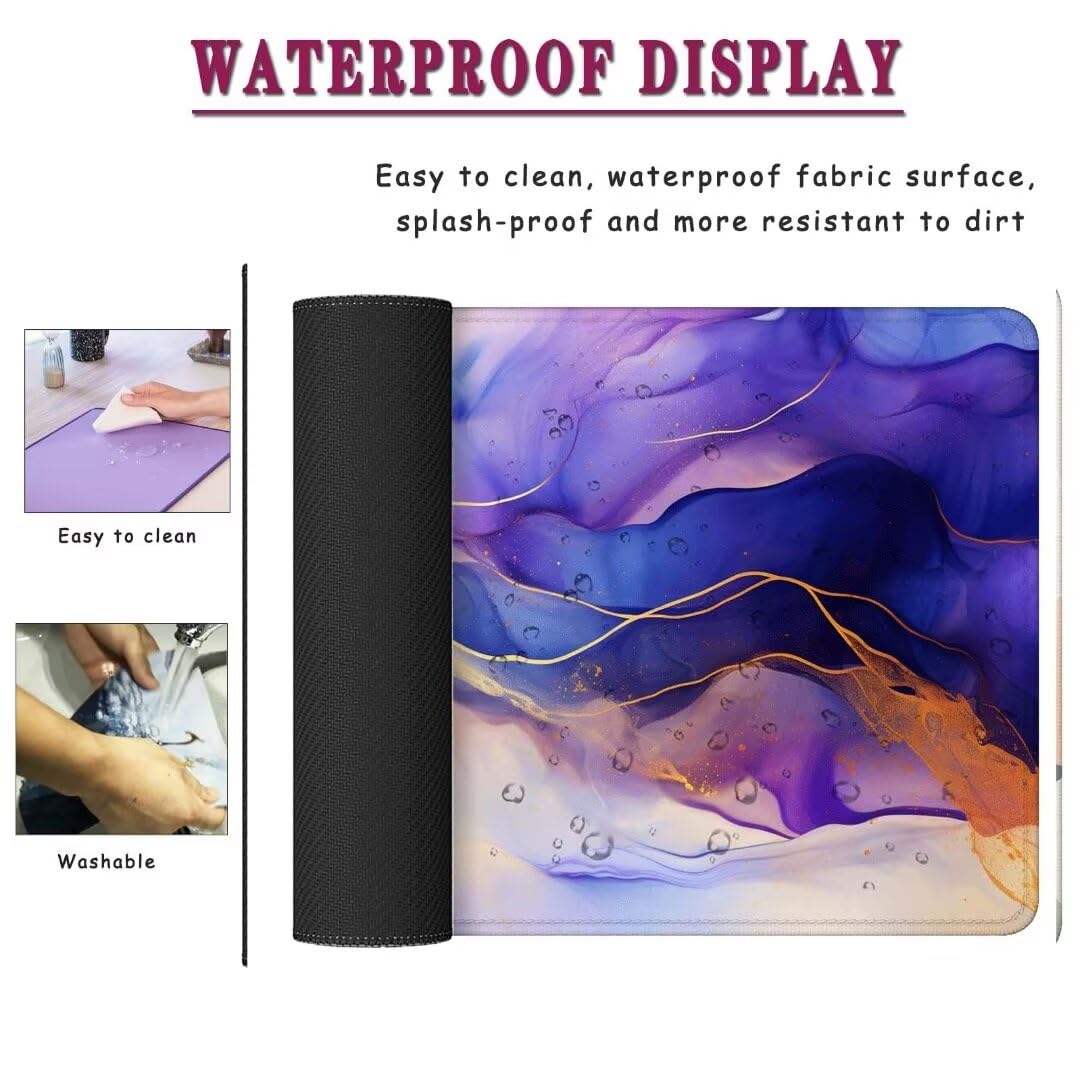 Alfombrilla Ratón Purple Art, Mousepad Alfombrilla Raton Gaming XXL 1600x800x4mm Mouse Desk Mat Gamer para Gaming, Tapete Escritorio Mujer Almohadilla Raton Mouse Pad Base de Goma Antideslizante S-910