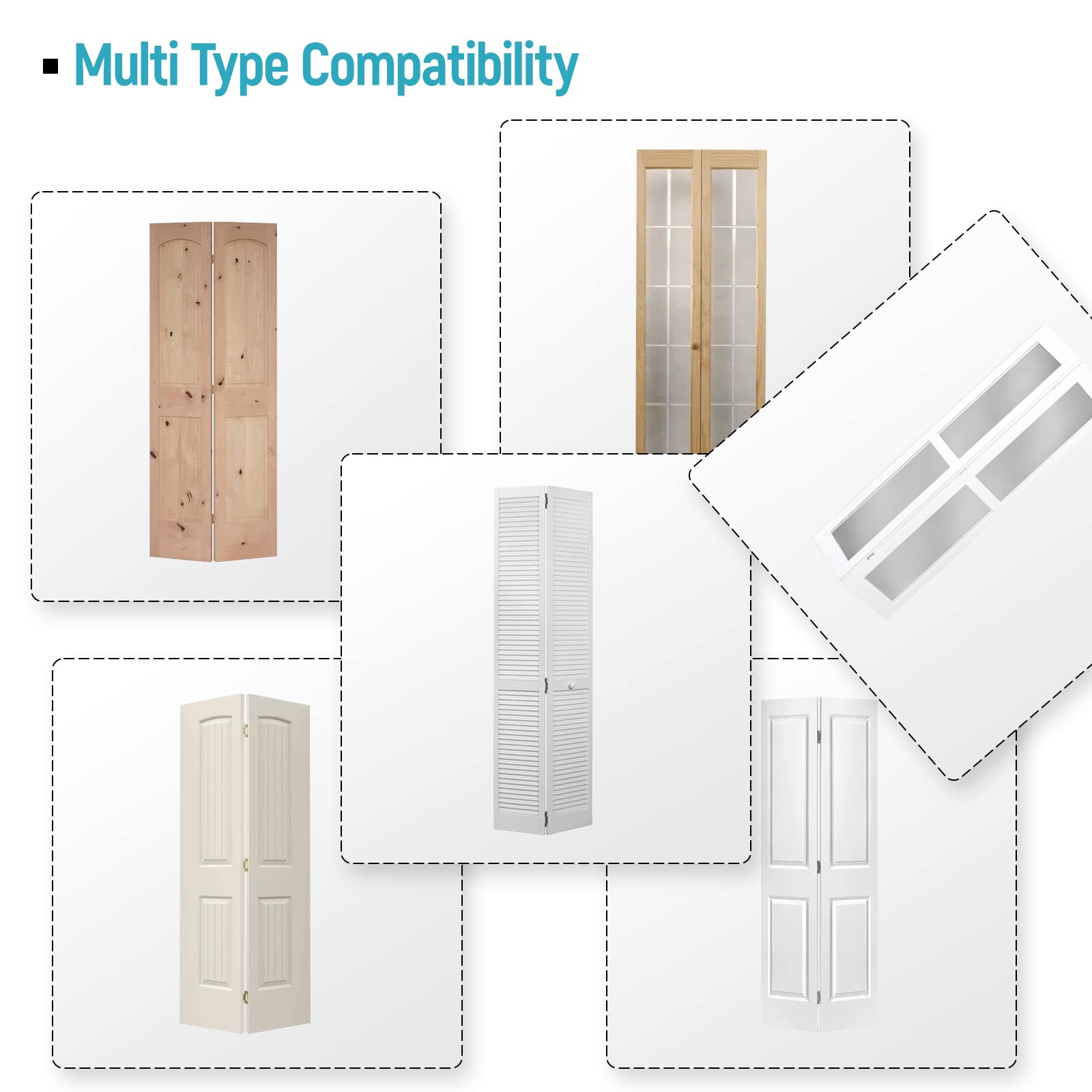 KINMADE 36 in Single Bifold Sliding Barn Door Hardware Kit for Closet Doors, Smoothly and Quietly,Top Mount (Track Length 38'',No Door)