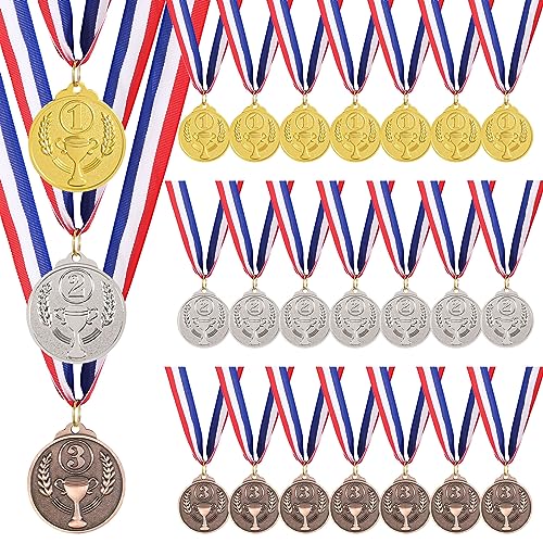 Omevett 12 Pcs Medals For Children Sports Day Medals 2 Inch Gold Silver Bronze Medals Metal For Kids Adults Winner Medal With Ribbon 1st 2nd 3rd Medals Award For Gymnastic Medal Competitions Party - View #5